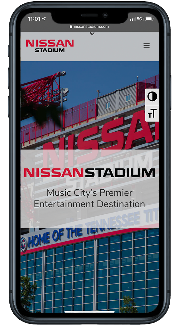 nissan stadium web design mobile